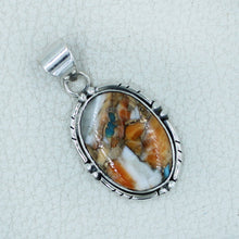 Orange Spiny Oyster Turquoise Pendant
