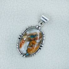 Orange Spiny Oyster Turquoise Pendant