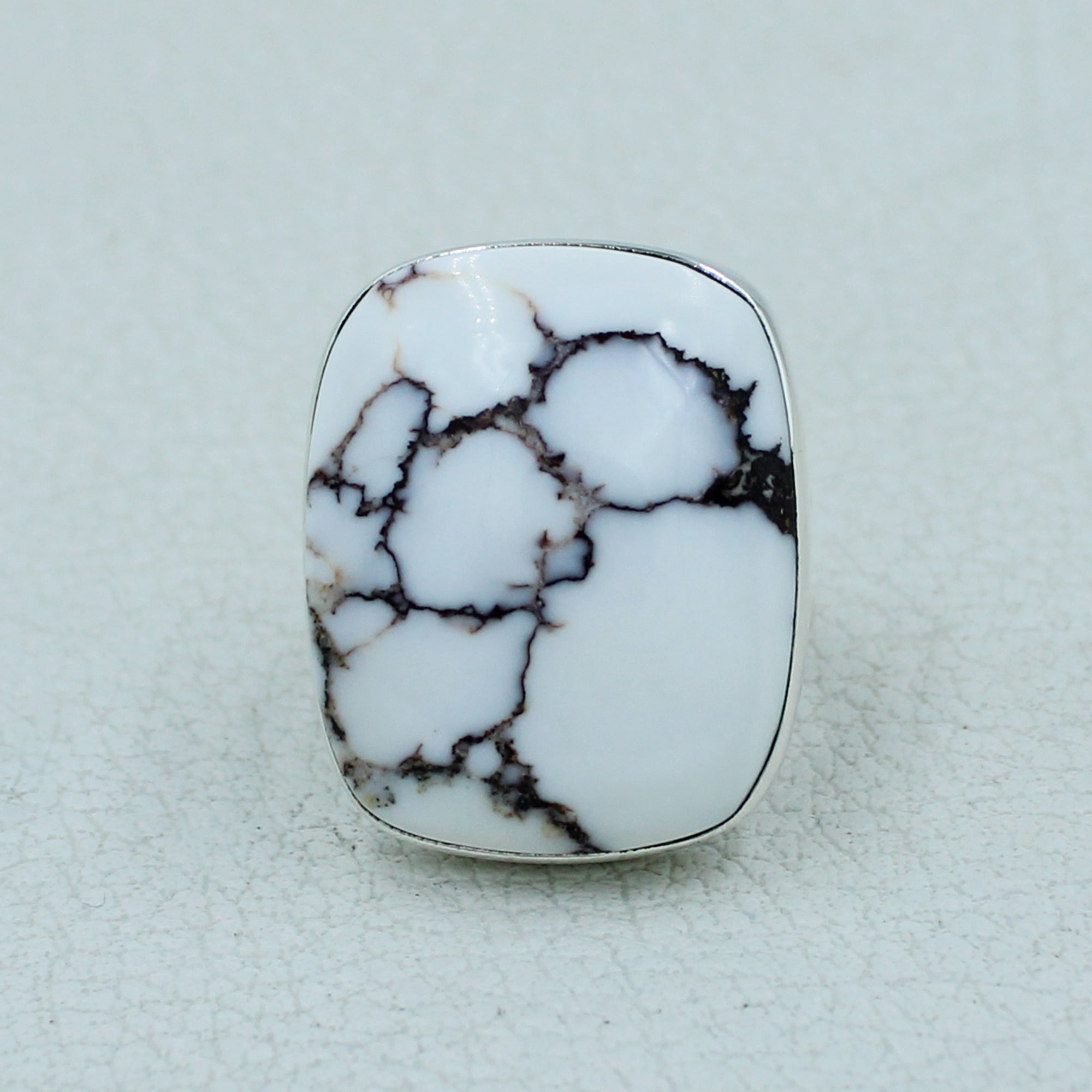 Wild Hoarse Jasper Silver Ring Size 7