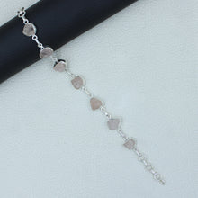 Raw Rose Quartz Sterling Silver Bracelets