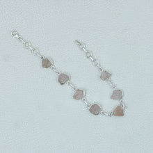Raw Rose Quartz Sterling Silver Bracelets