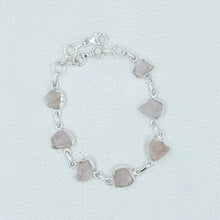 Raw Rose Quartz Sterling Silver Bracelets