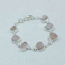 Raw Rose Quartz Sterling Silver Bracelets