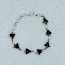 Triangle Shape Black Onyx Sterling Silver Bracelets