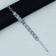 Rainbow Moonstone Sterling Silver Bracelets