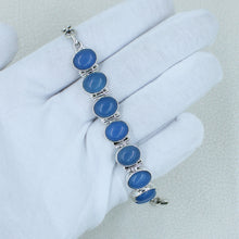 Blue Chalcedony Sterling Silver Bracelets
