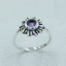 Handcrafted Amethyst Sunburst Ring