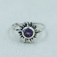 Handcrafted Amethyst Sunburst Ring