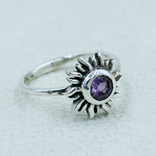 Handcrafted Amethyst Sunburst Ring