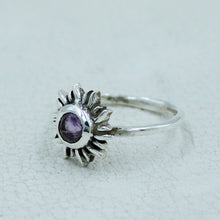 Handcrafted Amethyst Sunburst Ring