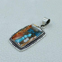 925 Silver Spiny Oyster Turquoise Pendant