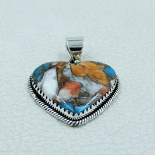 Sterling Silver Heart Pendant with Oyster Turquoise