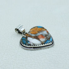 Sterling Silver Heart Pendant with Oyster Turquoise