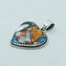 Sterling Silver Heart Pendant with Oyster Turquoise