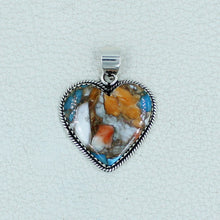 Sterling Silver Heart Pendant with Oyster Turquoise