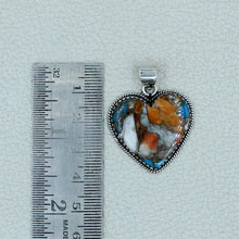 Sterling Silver Heart Pendant with Oyster Turquoise