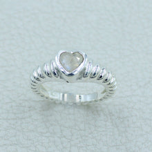 925 Silver Heart-Shaped Moonstone Gemstone Ring