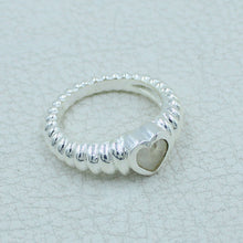 925 Silver Heart-Shaped Moonstone Gemstone Ring