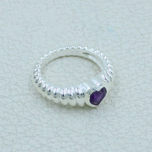 925 Silver Heart-Shaped Amethyst Gemstone Ring