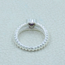 925 Silver Heart-Shaped Amethyst Gemstone Ring