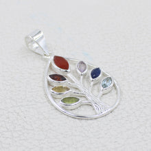 Tree of Life Sterling Silver Multi Stone Pendant