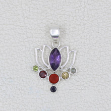 Lotus Necklace 925 Sterling Silver Chakra Lotus Flower Pendant