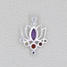 Lotus Necklace 925 Sterling Silver Chakra Lotus Flower Pendant