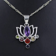 Lotus Necklace 925 Sterling Silver Chakra Lotus Flower Pendant