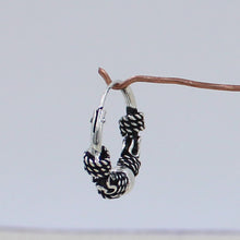 Tribal Style Silver Hoop Earring
