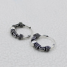 Tribal Style Silver Hoop Earring