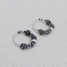 Tribal Style Silver Hoop Earring