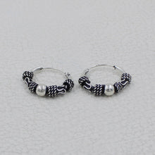 Tribal Style Silver Hoop Earring
