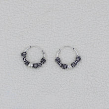 Tribal Style Silver Hoop Earring