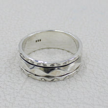925 Sterling Silver Ring, Silver Ring, Man Band Ring, Hammered Ring,