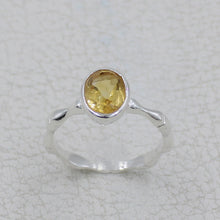 Natural Citrine Silver Ring