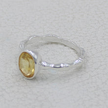 Natural Citrine Silver Ring