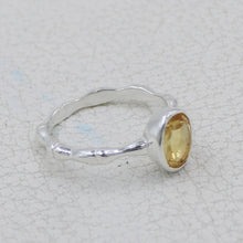 Natural Citrine Silver Ring
