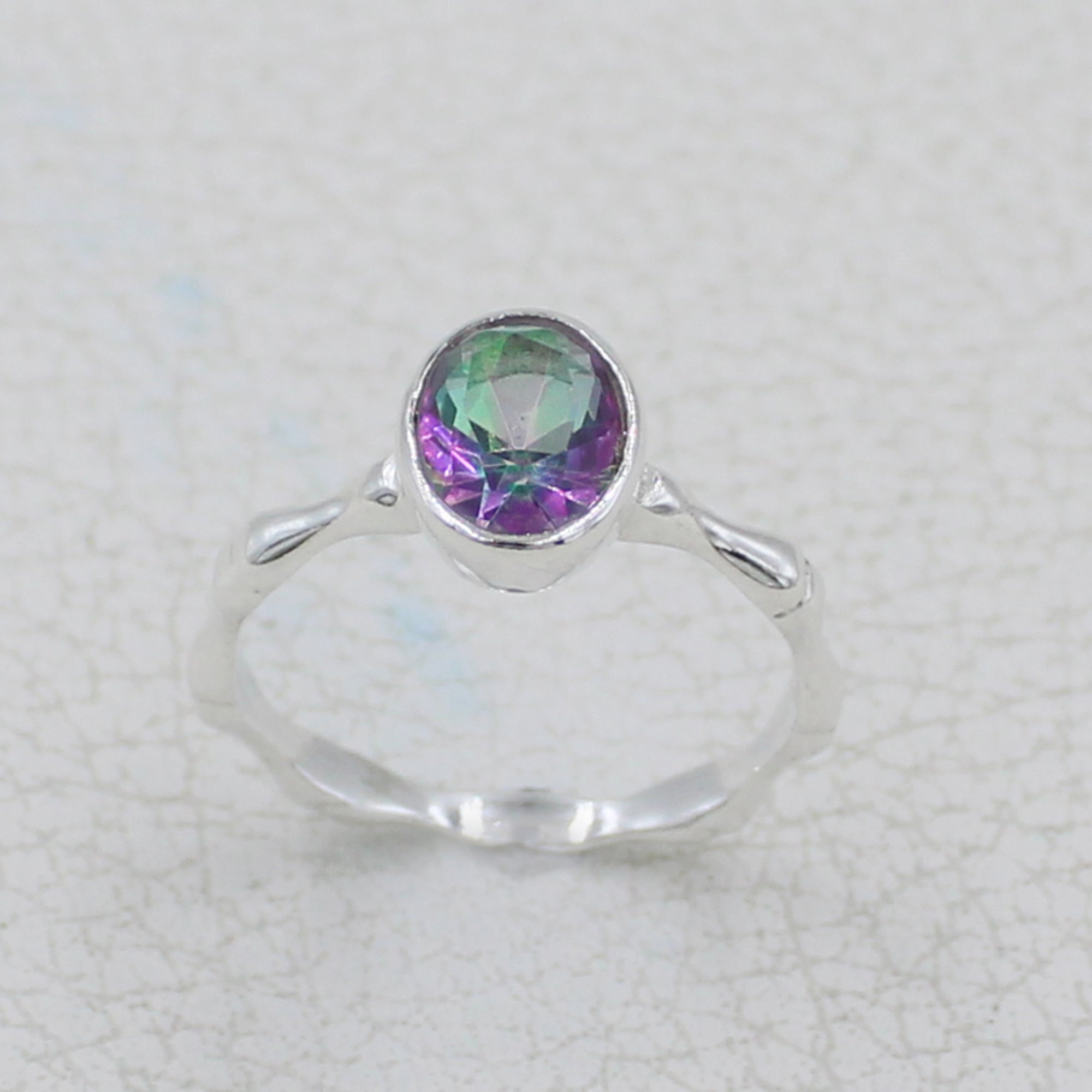 Multicolor Mystic Quartz Silver Ring