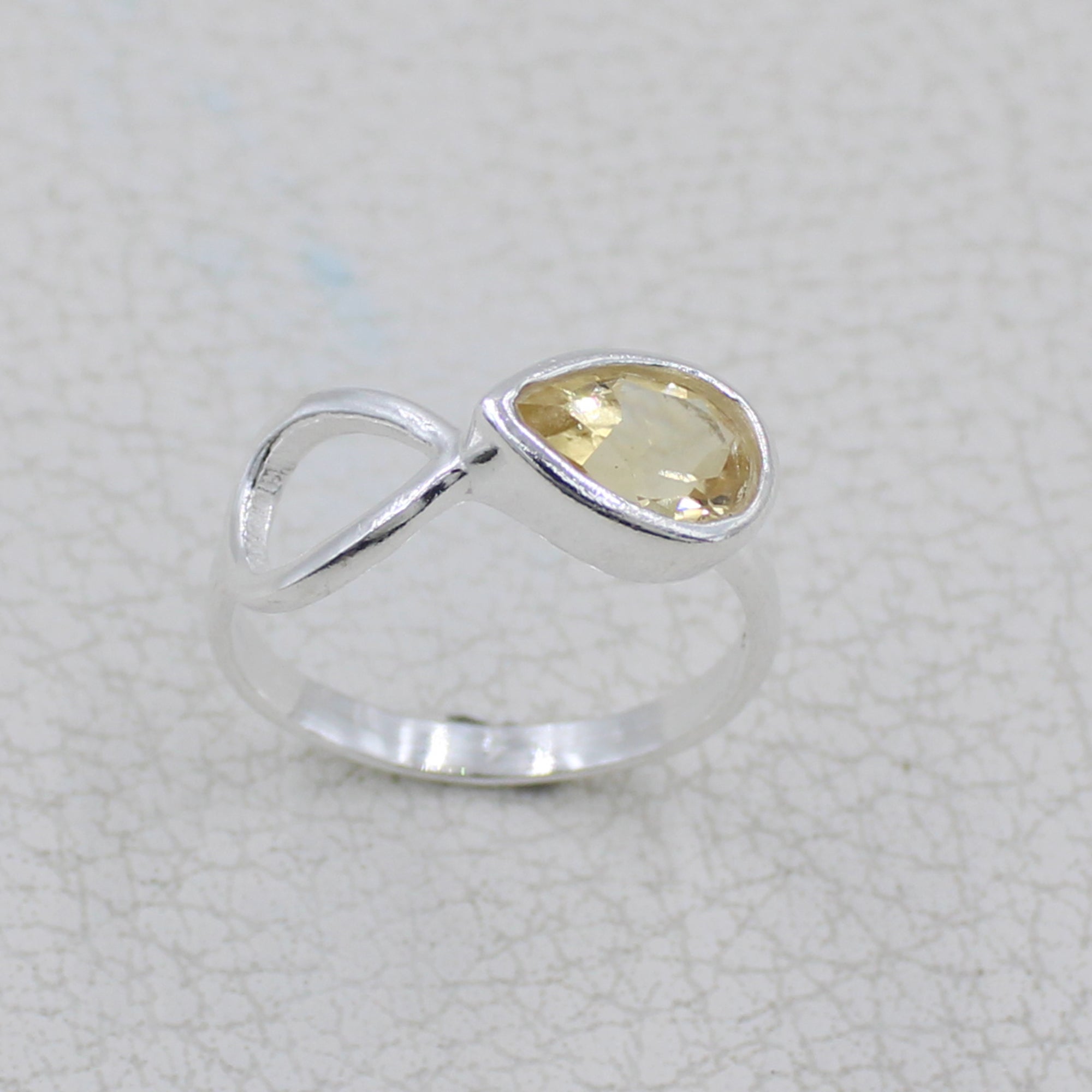 Citrine Birthstone Silver Ring