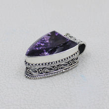 Beautiful Bright Deep Purple Amethyst Pendant.