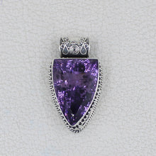 Beautiful Bright Deep Purple Amethyst Pendant.