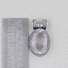 Natural Rose Quartz Silver Pendant