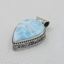Pear Shape Larimar Sterling Silver Pendant