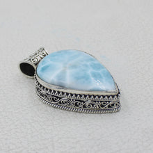 Pear Shape Larimar Sterling Silver Pendant