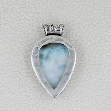 Pear Shape Larimar Sterling Silver Pendant