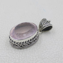 PINK Stunning Rose Quartz Silver Pendant
