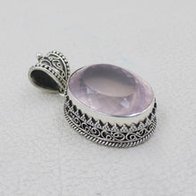 PINK Stunning Rose Quartz Silver Pendant