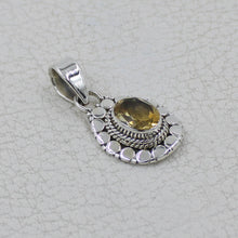 Natural Citrine Silver Pendant