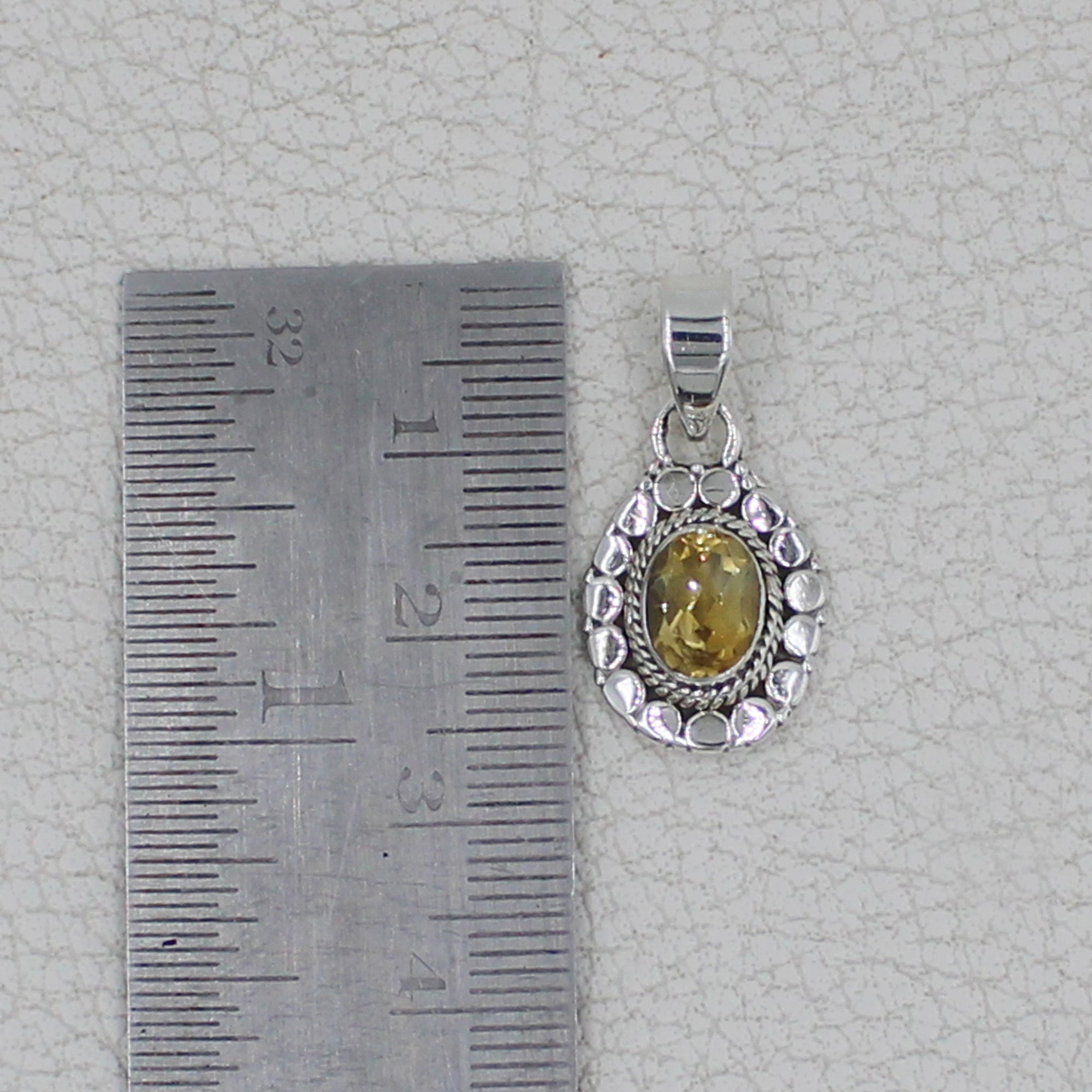 Natural Citrine Silver Pendant