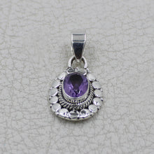 Natural Amethyst Silver Pendant